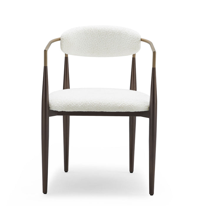 Modern Upholstered Dining Chair With Iron Frame