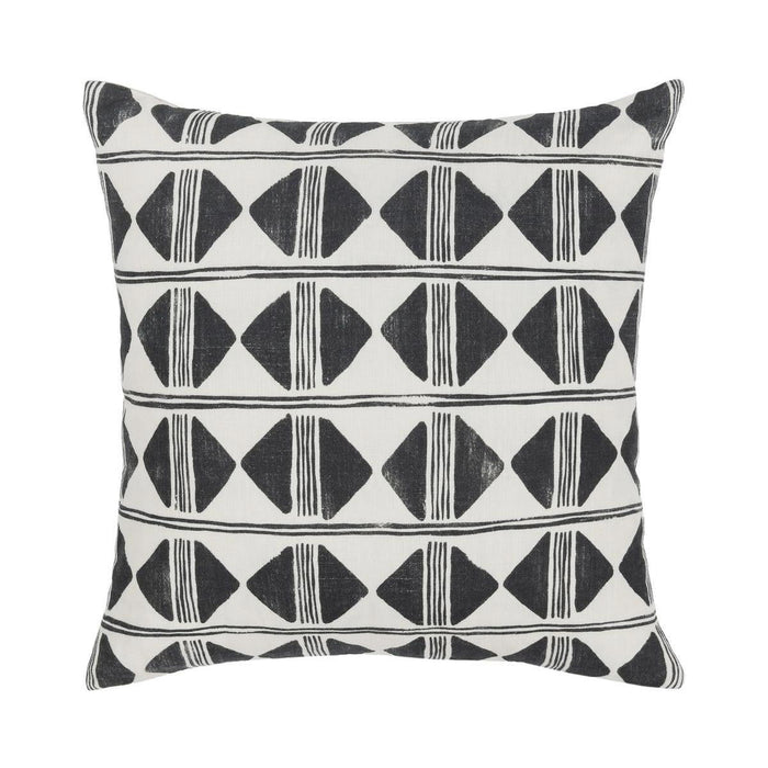 Nubia - 18" Round Pillow - Black / White