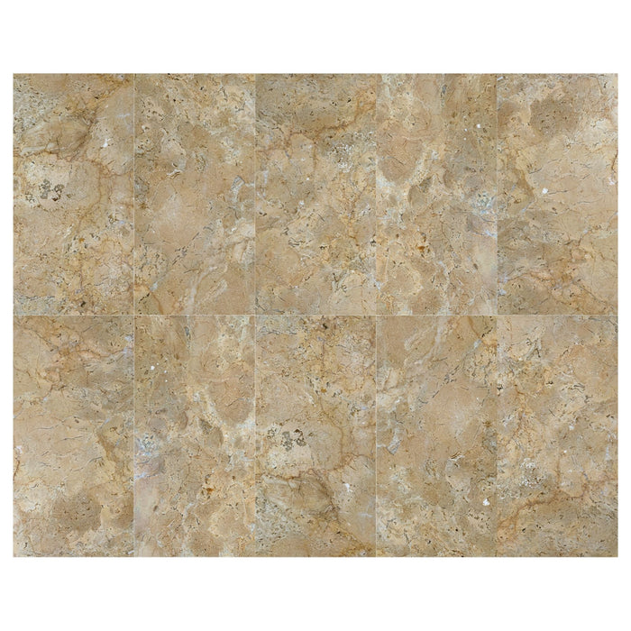 Marble For Floor And Wall Polished Marble Tile Stone (Set of 4) - Beige / Gold