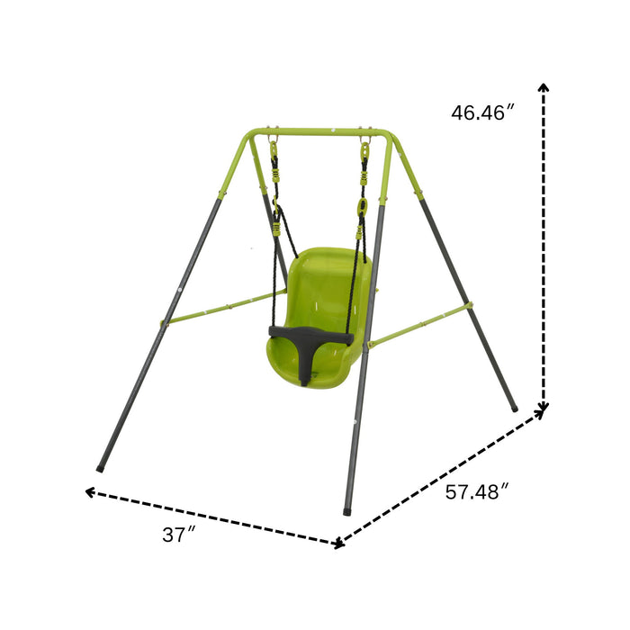 Xns001 - Baby Swing With Safety Seat Indoor / Outdoor - Black / Green
