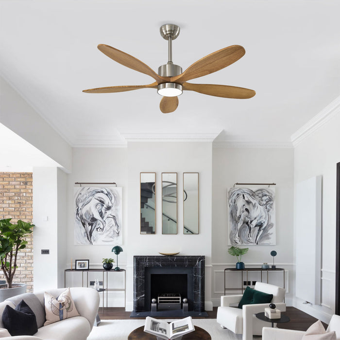 Ceiling Fan With Lights Quiet DC Motor Ceiling Fans 6 Speed Levels - Nickel