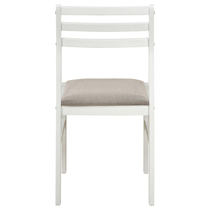Cliff - 3 Piece Round Drop Leaf Dining Table Set With Ladderback Chairs - White