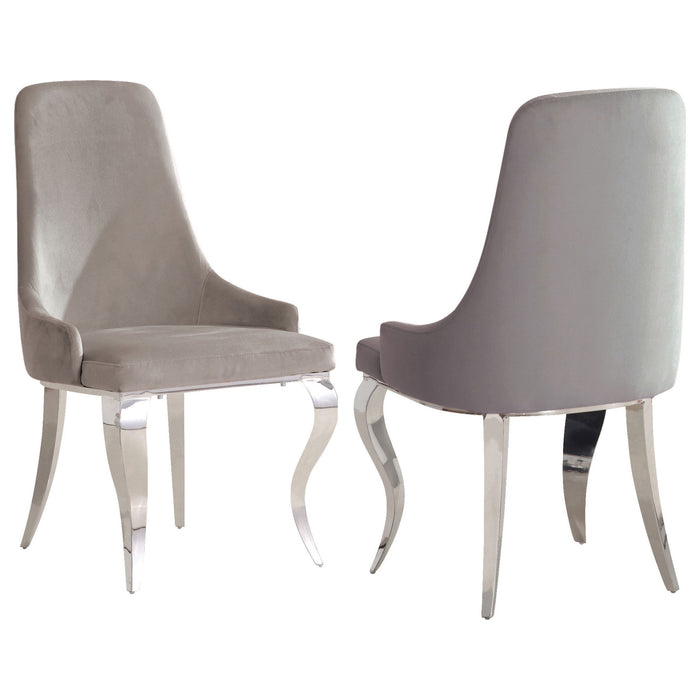 Upholstered Back Dining Chairs (Set of 2) - Gray