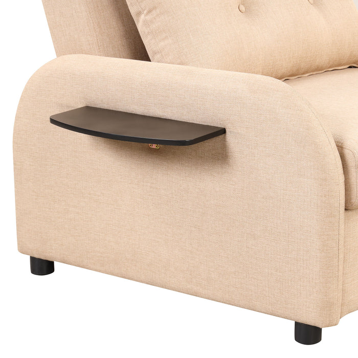 Versatile Pull Out Sofa Sleeper 3 In 1 With Wing Table & USB Charge, Compact Design