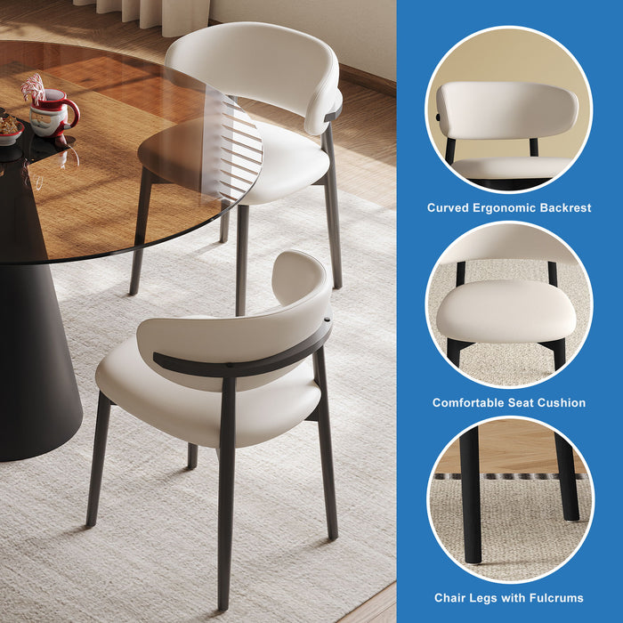 Round Dining Table - Black / Brown - Glass