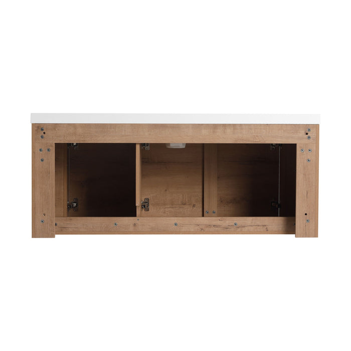 Wall Mounted Bathroom Vanity With Sink, 3 Soft Close Doors