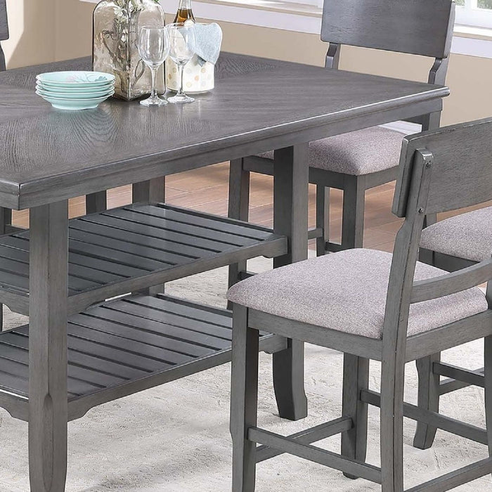 Dining Table 2 Shelves, Counter Height For Dining Room - Gray