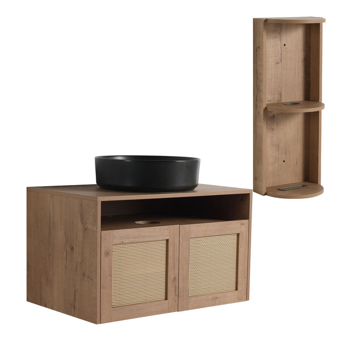 Bathroom Vanity & Art Sink And Storage Rack, Float Mounting Design
