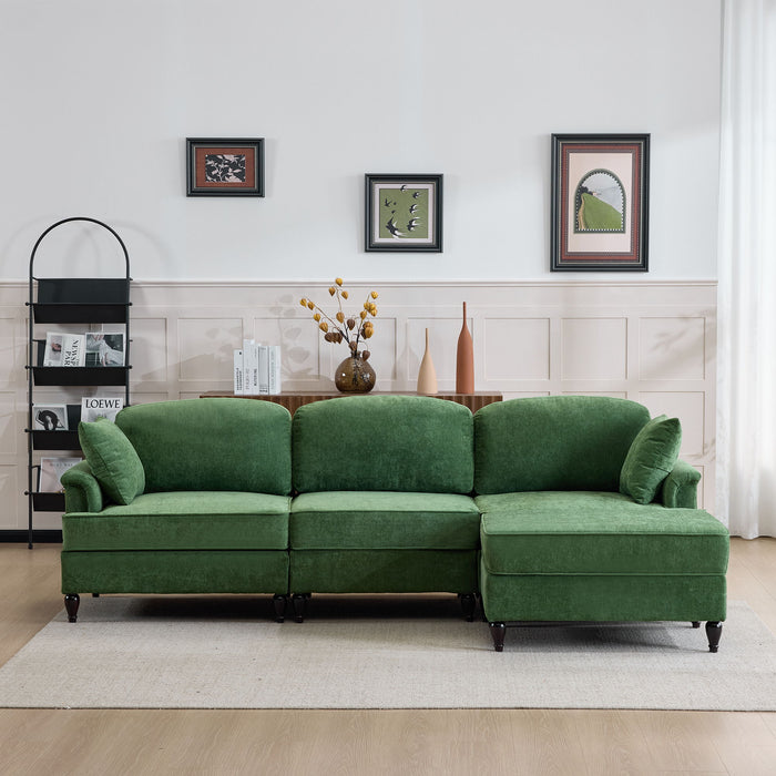 Cloud Sofa With Removable Ruffled Skirt With Ottoman And Flared Arms