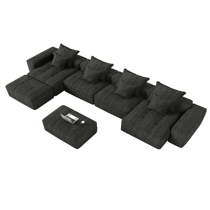 Modern Oversized Diy Combination, Modular Sectional Sofa With Pillows