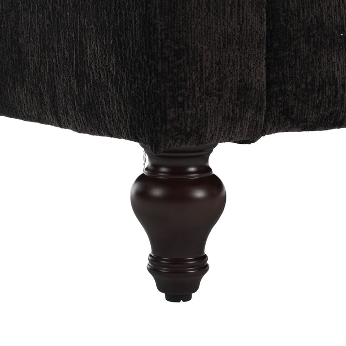 Mid Century Modern Chenille Fabric Loveseat Sofa, 2 Seat Upholstered Couch