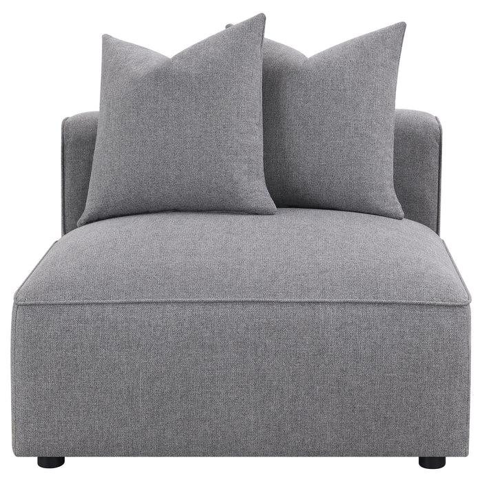 Amherst - Armless Chair With Accent Pillow - Gray