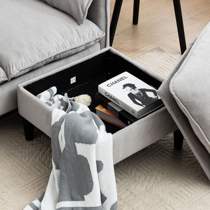 Convertible Combination Sofa With Footstools With Storage