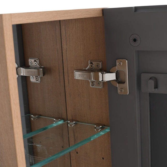 Wall Mounted Bathroom Cabinet With Adjustable Shelves, Storage For Vanity - Imitative Oak