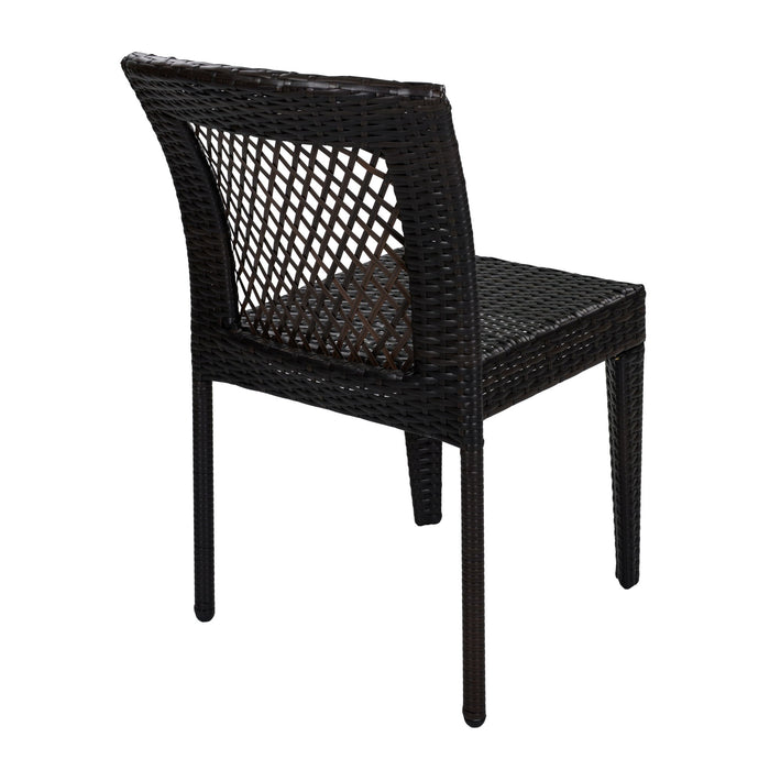 7 Piece Outdoor Dining Set With Table And 6 Chairs - Brown Multi