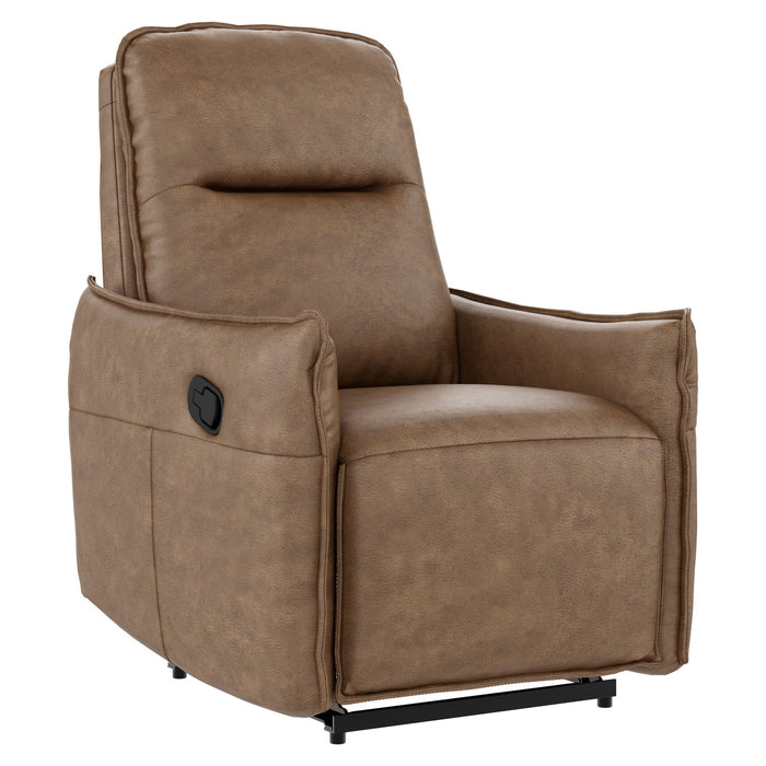 Justine - PU Manual Recliner - Brown Sanded