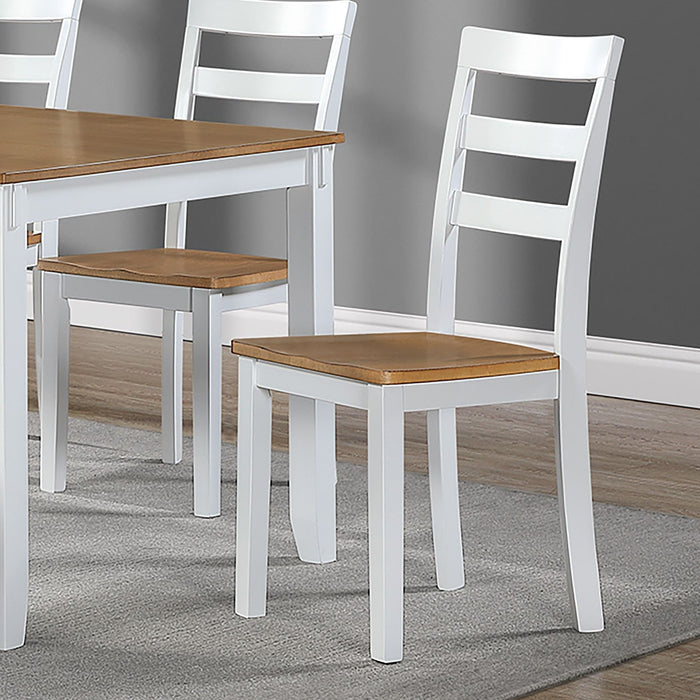 6 Piece Dining Set Table With 4 Side Chairs And Bench - Light Brown / White