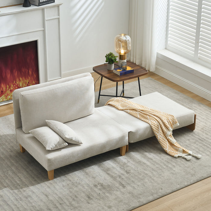 Mid Century Modern Foldable Sofa Bed, 3 In 1 Convertible Sleeper With 3 Pillows