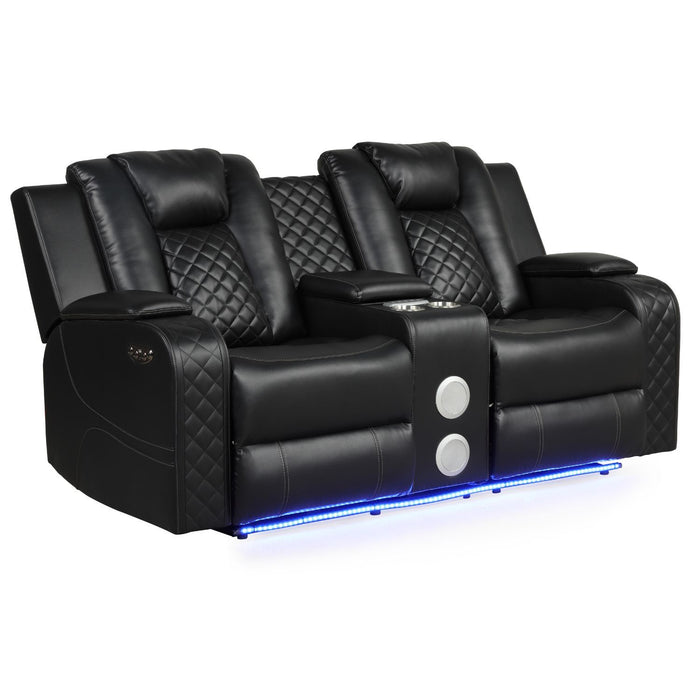 Benz - Power Recliner Set With LED Lighting And USB Charging