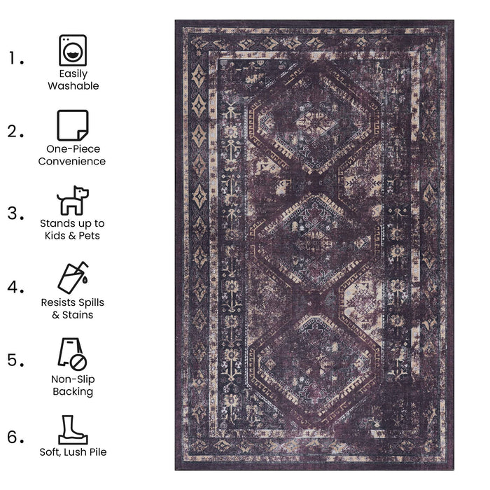 Maval - Trendy Area Rug, Washable