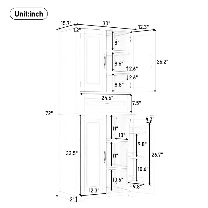Bathroom Storage Cabinet With Multifunctional Storage Space, Drawer With Slide Rails, Adjustable Shelf