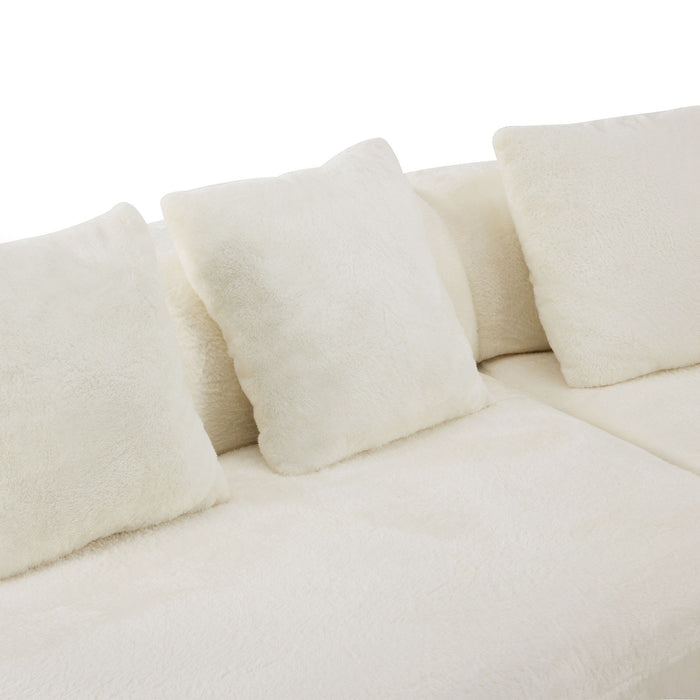 Modern Curved Sofa With Pillows