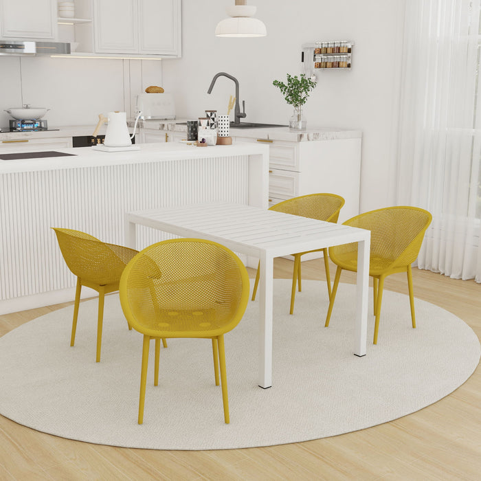 4 Pack Lounge Chair Set With Long Table