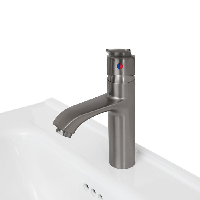 Modern Freestanding Bathroom Vanity With Ceramic Sink, Hot And Cold Faucet, Storage Cabinet & Open Shelf