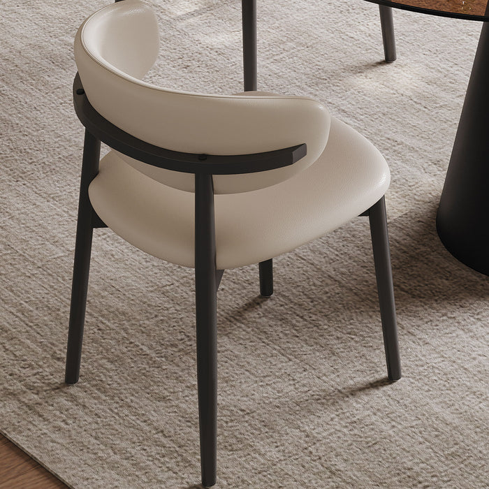 Round Dining Table - Black / Brown - Glass