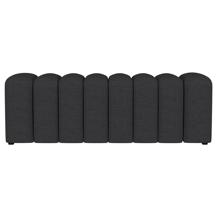 Modern Upholstered Tufted Accent Bench & Round Legs