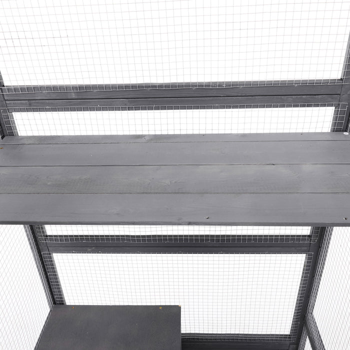 Outdoor Cat House, Diy Cat Enclosure Catio With Double Enter Doors