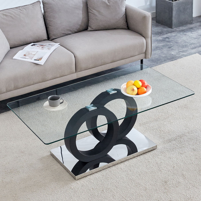 Contemporary Style Glass Top Coffee Table