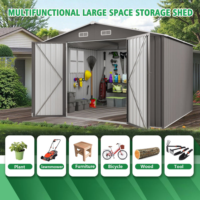 Large Outdoor Storage Shed With Lockable Door, Air Vent