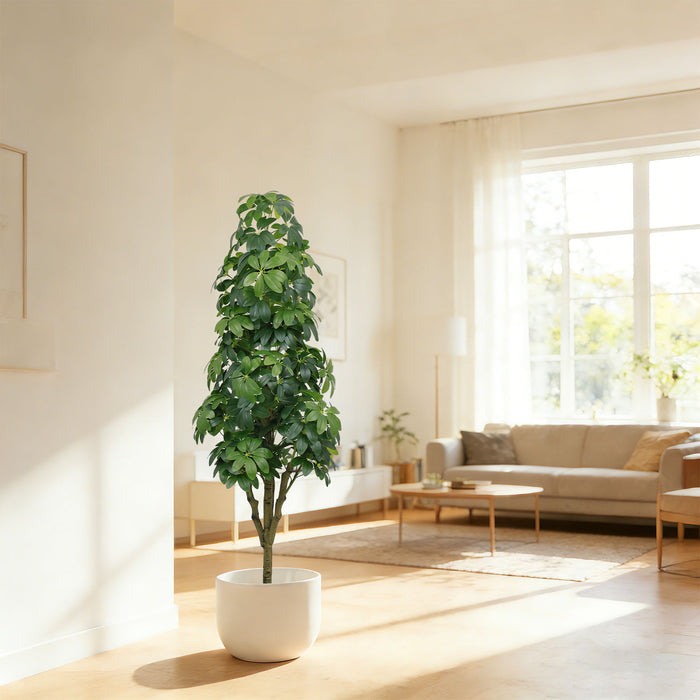 Realistic Faux Tree With Lifelike Foliage For Indoor And Outdoor Use - Green