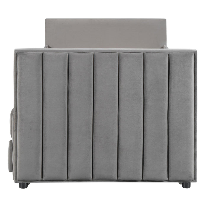 Upholstered Daybed With Trundle And Drawers