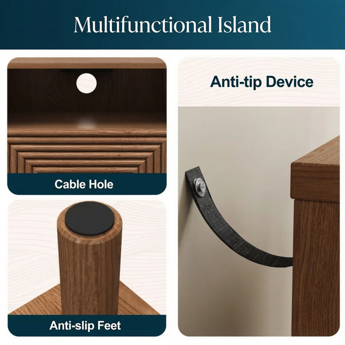 Nightstand With Charging Station & Storage