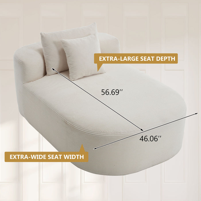 Oversized Chaise Lounge Sofa Bed With Deep Seat And Soft Pillows