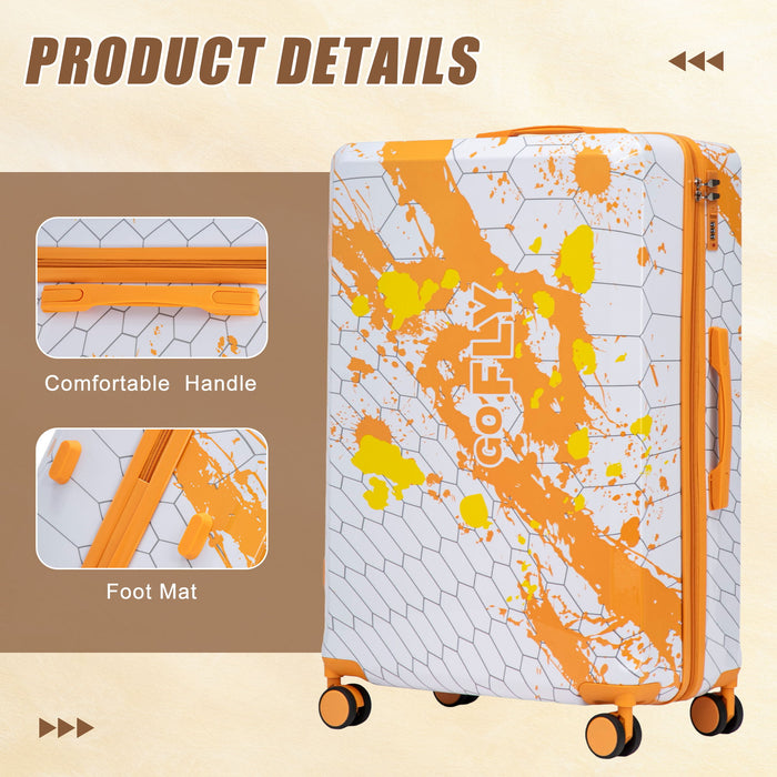 Luggage With Printed Pattern, Combination Lock