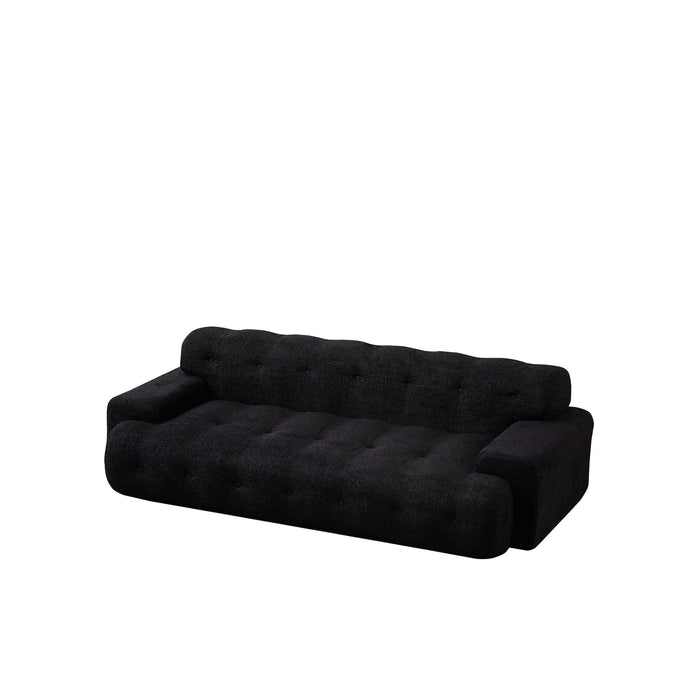 Cloud Series Minimalist Button Tufted Square Arm 3 Seater Sofa
