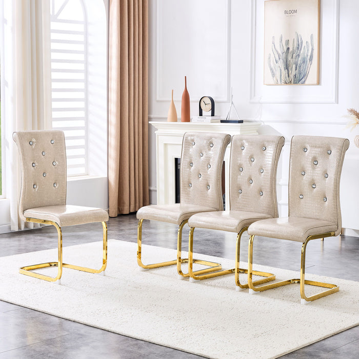 Elegant Design Alligator Skin Upholstered Dining Chairs