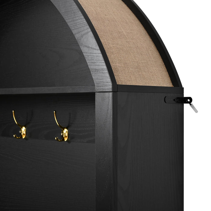 Arched Top Hall Tree With 5 Hooks