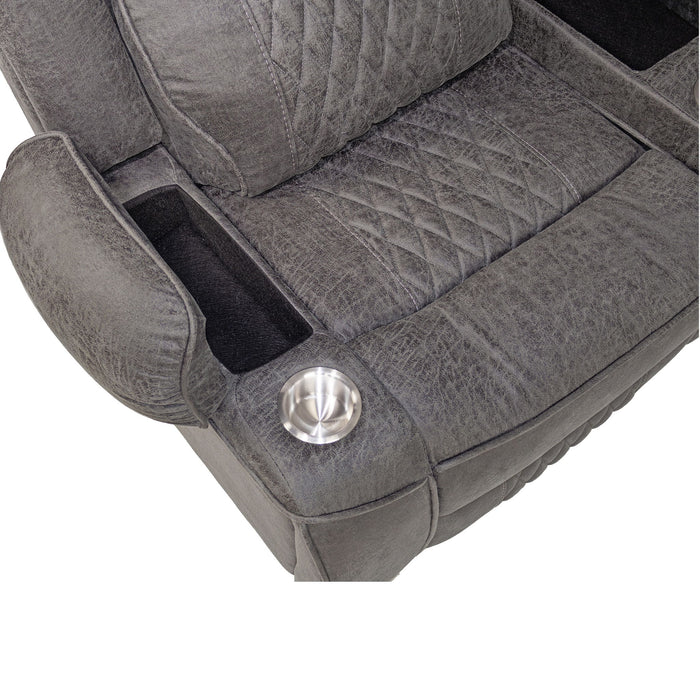 Power Motion Reclining Sectional Set With Console