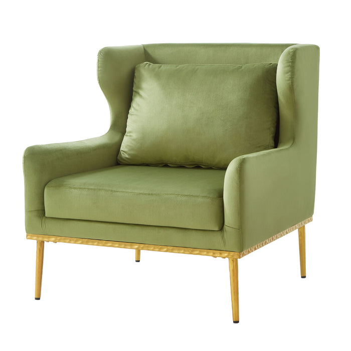 Elegant Curved Armrest Accent Armchair