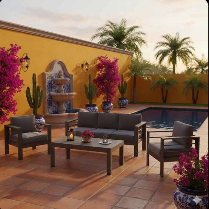 Outdoor Patio Set All-Weather With Thick Cushions