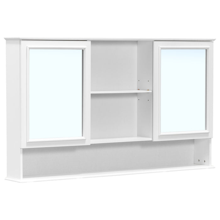 Double Sink Bathroom Vanity Set With Wall Mount Mirror Cabinet
