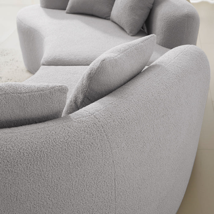 Curved 4 Seater Full Compression Sponge Sofa