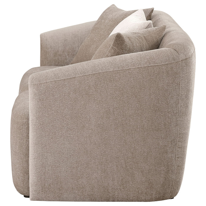 Silvana - Upholstered Rolled Loveseat With Curved Back And Foam Cushions - Beige