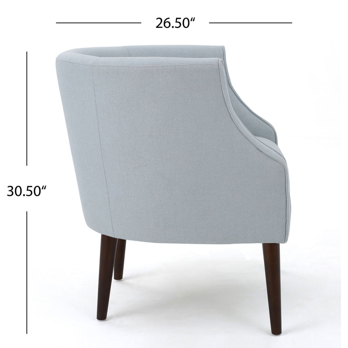 Contemporary Upholstered Club Chair With Button Tufting