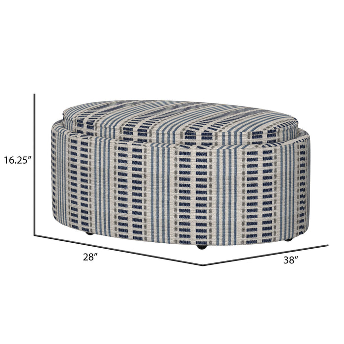 Casey - Storage Ottoman With Tray - Old Town Stripe