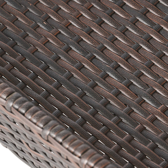 Resin Wicker Bar Cart With Metal Frame - Brown